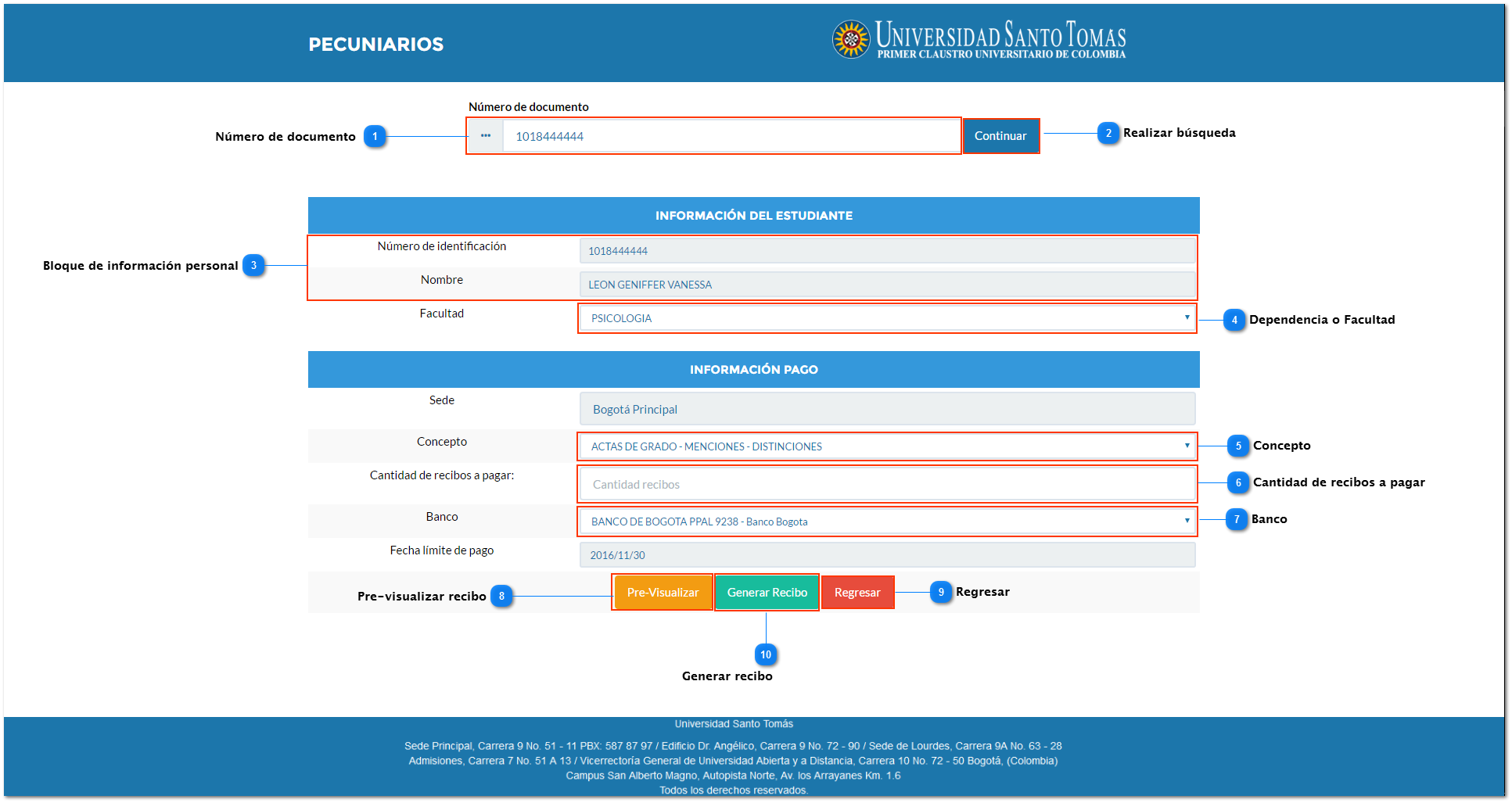 1. Generar Pecuniario